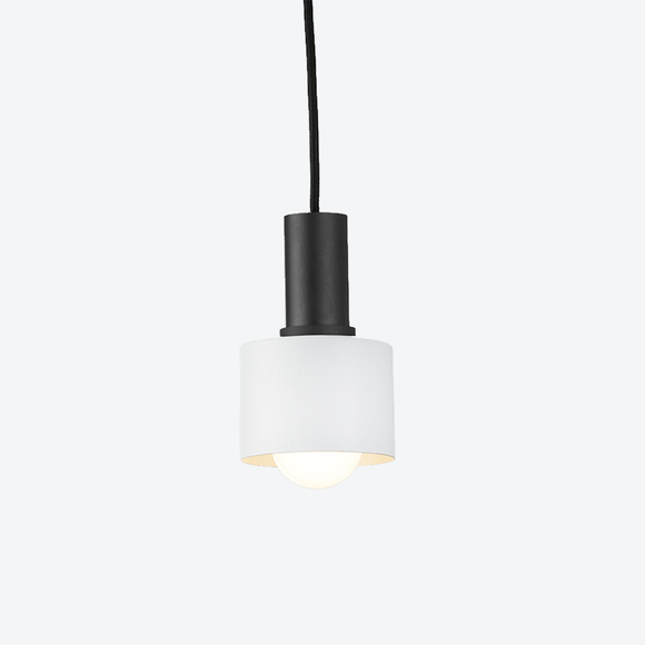 About Space Lighting Cambio Black Hanging Kit with Cambio Shade A - White Pendant Light